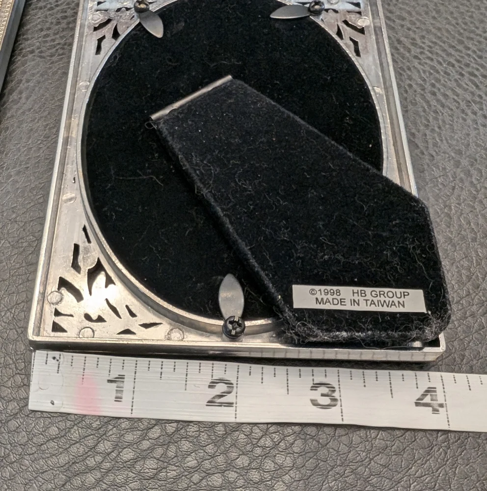 Burnes Of Boston Tulips Marcasite Picture Frame Lot of 2 Art Deco Oval Ornate